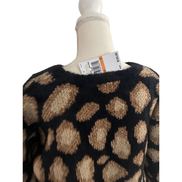 MICHAEL KORS Animal Print Dark Camel Sweater Size Small NEW - Picture 3 of 5